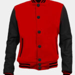 Men's Black And Red Varsity Jacket