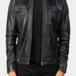 Men's Black Color Motorcycle Leather Jacket