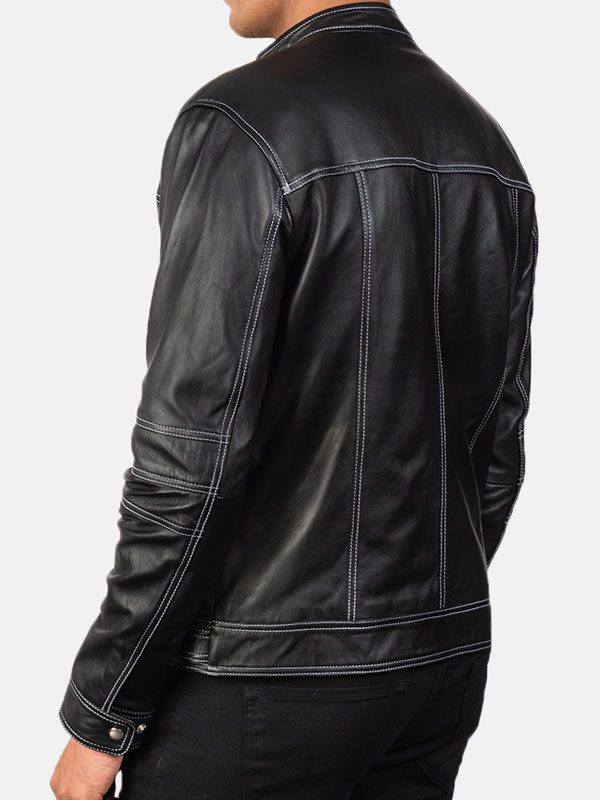 Men's Black Color Motorcycle Leather Jacket