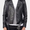 Men's Smooth Black Color Motorcycle Leather Jacket