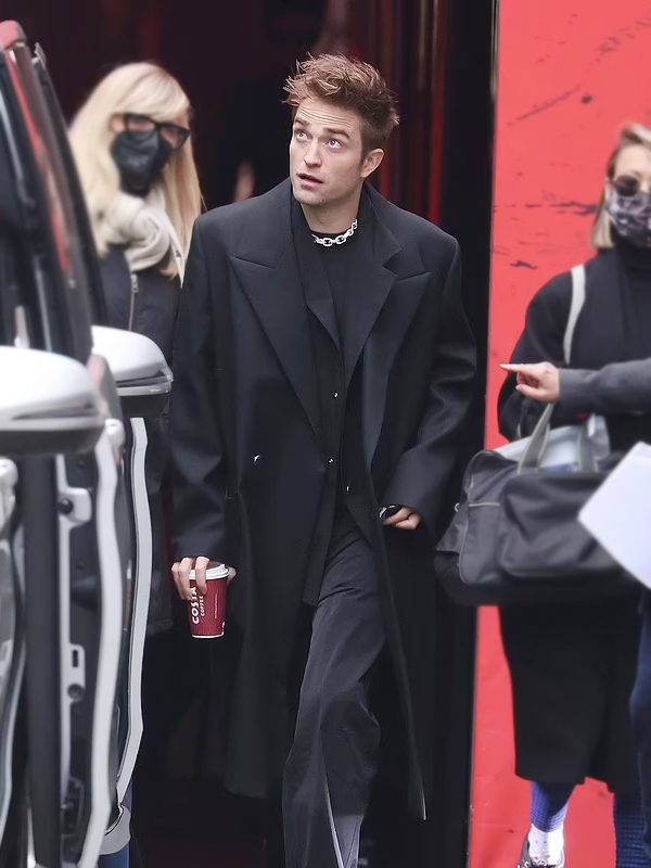 The Batman 2022 Event Robert Pattinson Black Wool Trench Coat