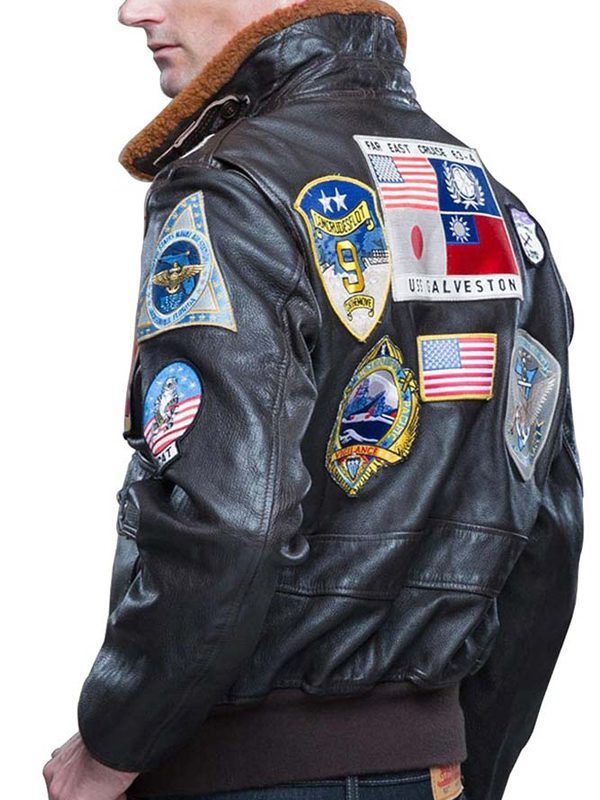 Top Gun G-1 Flight Tom Cruise Patched Leather Jacket