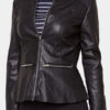 Womens Fashion Designer Leather Jacket Black