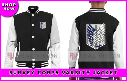 Cosplay Jackets-Attack On Titan Survey Corps Varsity Jacket