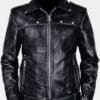 Aaron Paul A Long Way Down Leather Black Jacket