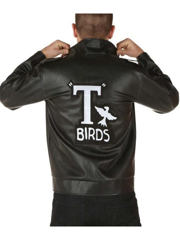 Adult Grease Authentic T-birds Leather Black Jacket