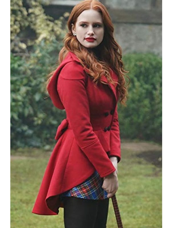 Madelaine Petsch TV Series Riverdale Cheryl Blossom Red Wool Coat