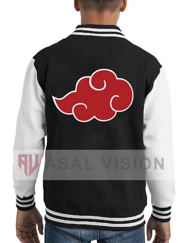 Naruto Cloud Black And White Varsity Bomber Jacket