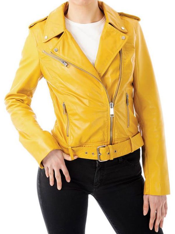 Yellow Motorcycle Leather Jacket