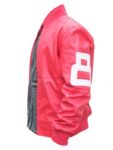 8 Ball Pink Leather Bomber Jacket