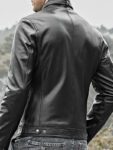 Black Leather Fashion Jacket For Men's