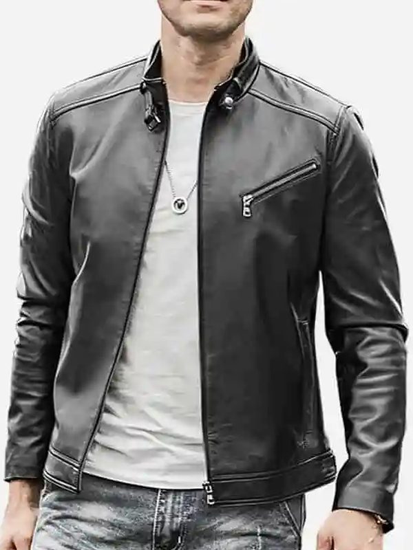 Black Leather Fashion Jacket