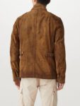 Brown Suede Leather Fashion Jacket For Men's