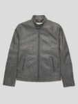 Grey Leather Jacket Mens