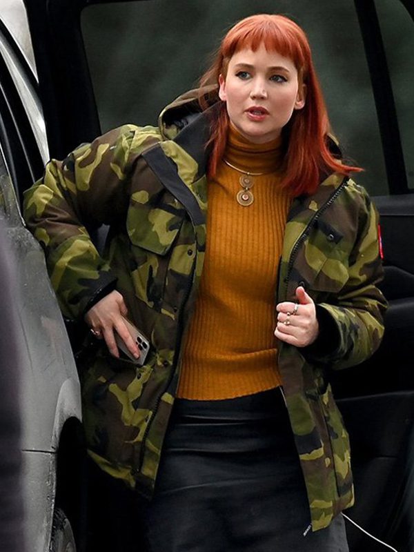 Kate Dibiasky Don’t Look Up Jennifer Lawrence Military Hooded Jacket