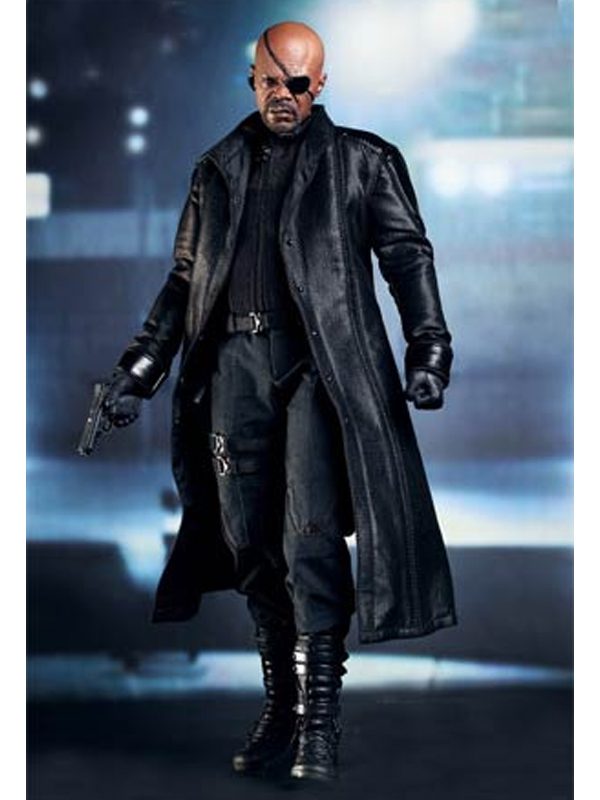 Nick Fury Leather Black Coat