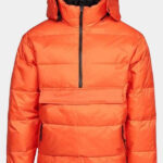 Orange Puffer Jacket With Hood