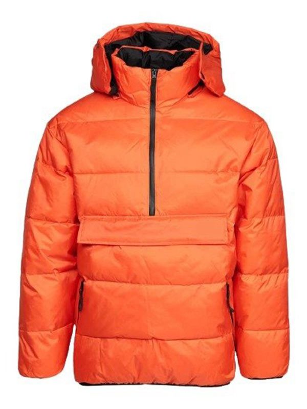 Orange Puffer Jacket With Hood