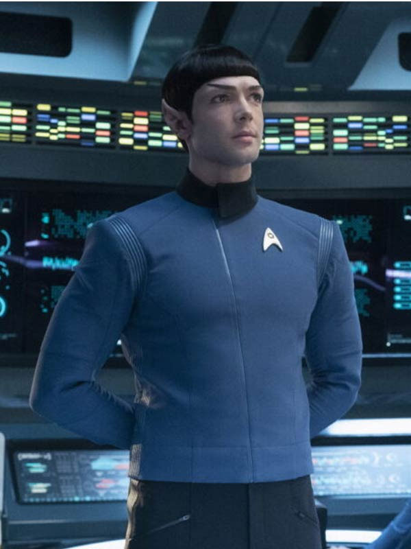 Spock TV Series Star Trek Strange New Worlds Ethan Peck Blue Jacket