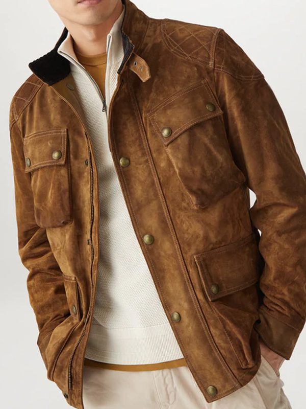 Suede Leather Fashion Jacket For Men's