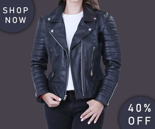 Women’s Black Quilted And Padded Biker Jacket - Mother's Day Online Sale