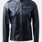 Women's Simple Black Leather Fashion Jacket