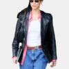 Bella Hadid Meeting In NYC 2022 Leather Jacket