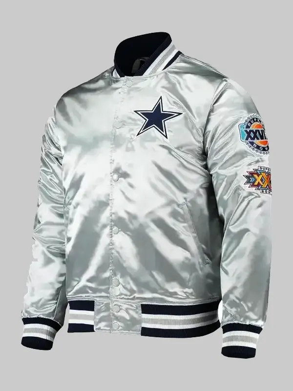 Dallas Cowboys Varsity Silver Bomber Jacket