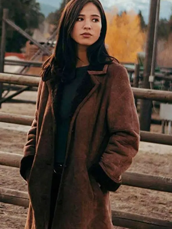 Kelsey Asbille Yellowstone Monica Dutton Brown Coat