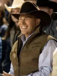 Kevin Costner TV Series Yellowstone S03 John Dutton Brown Vest