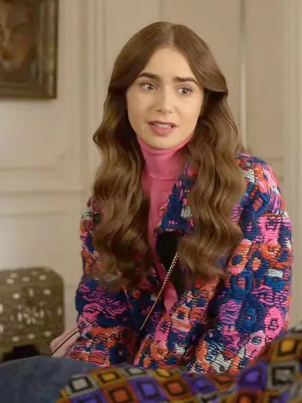 Lily Collins Emily In Paris Emily Cooper Floral Coat