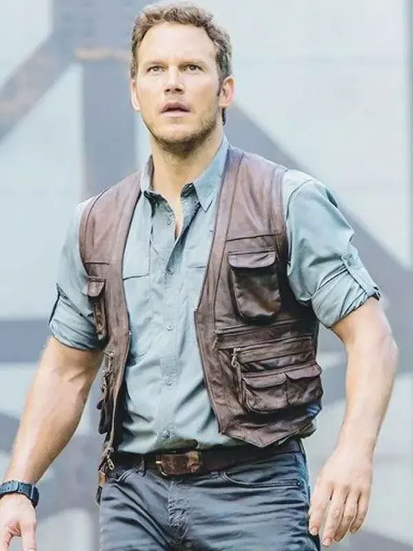 Owen Grady Jurassic World Chris Pratt Leather Vest