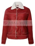 Women's Stranger Things Nancy Wheeler Red Fur Jacket