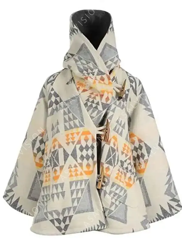 Yellowstone Beth Dutton White Poncho Cloak Coat