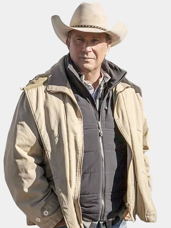 Yellowstone Kevin Costner Western Beige Jacket