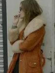 Mr. Robot Carly Chaikin Suede Leather Shearling Coat