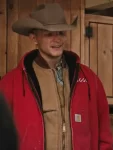 Jefferson White Yellowstone Season 4 Jimmy Hurdstrom Red Hoodie Jacket