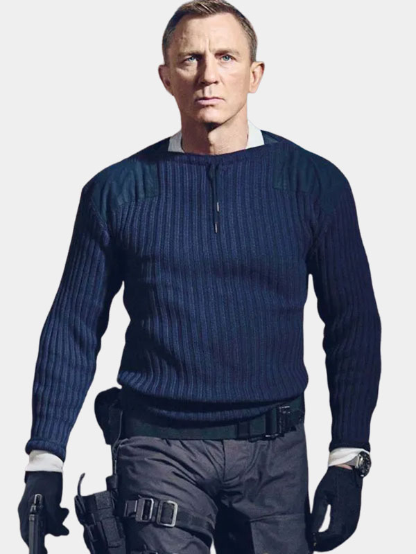 James bond Sweater | No Time to Die Daniel Craig Blue Sweater