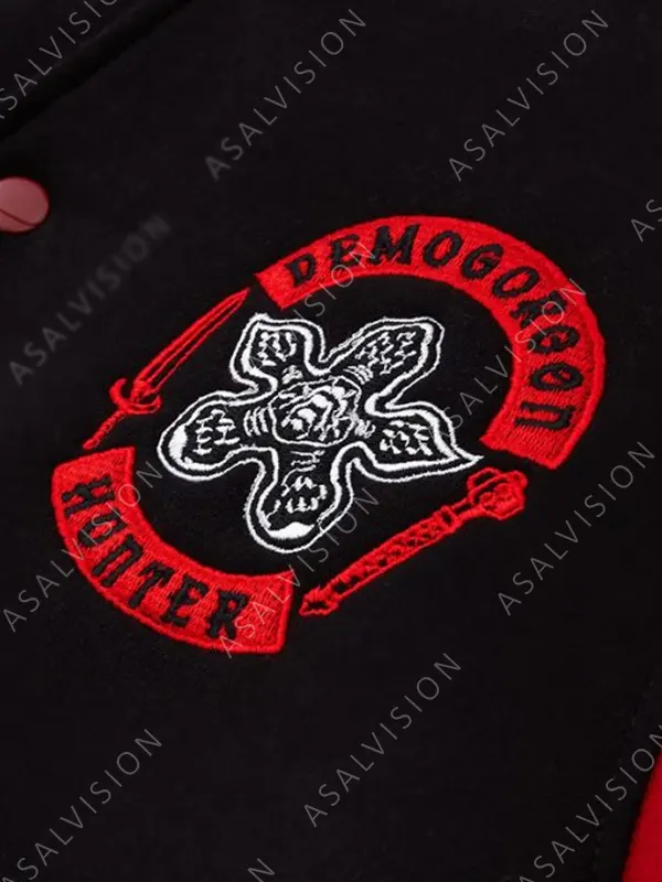 Demogorgon Hunter Unisex Red And Black Varsity Jacket