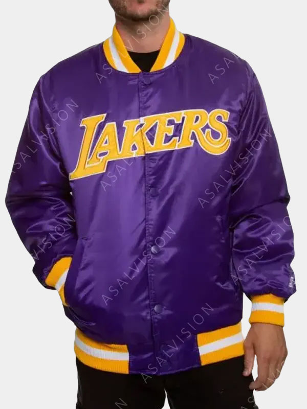 LA Lakers Purple Satin Starter Jacket