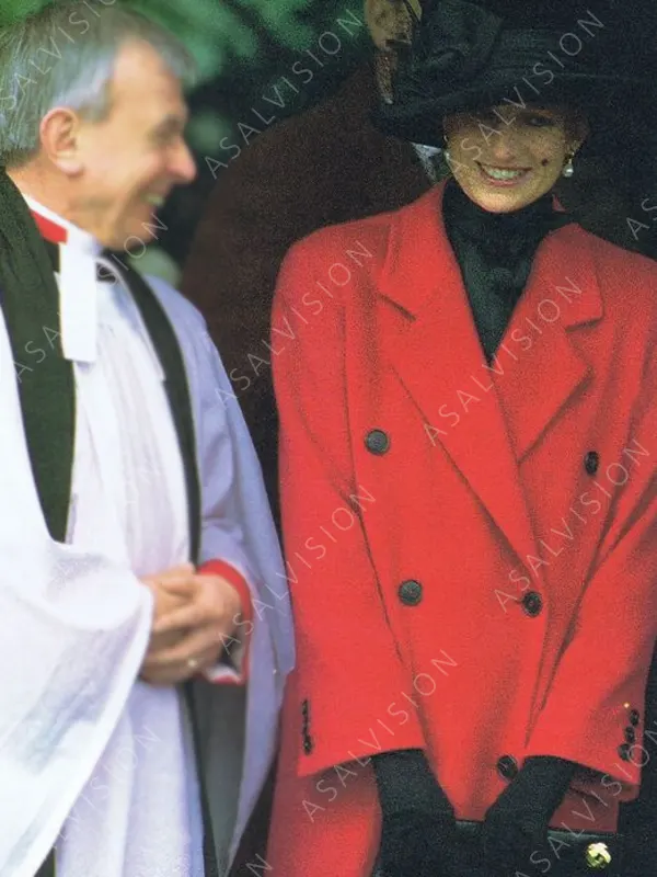 Diana Christmas Red Long Trench Coat