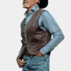 Lloyd Pierce Yellowstone Leather Brown Vest