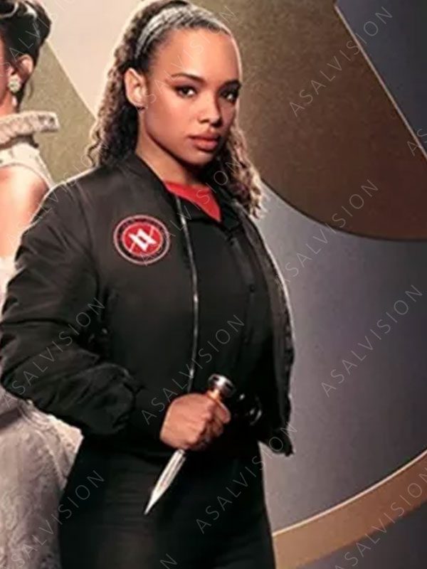 Academy 2022 Rose Sisi Stringer Vampire Hathaway Black Bomber Jacket