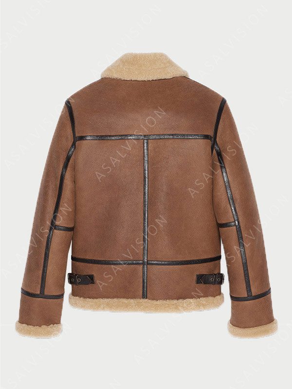 Anderson Aviator Light Brown Sheepskin Shearling Leather Jacket
