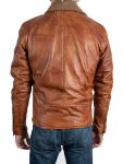 Faux Fur Brown Leather Shearling Jacket