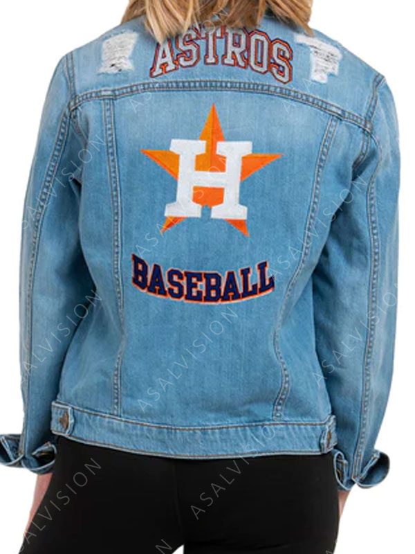 Houston Astros Blue Denim Patches Jacket for Women