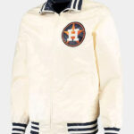 Houston Astros Star Cream Zipper Starter Jacket