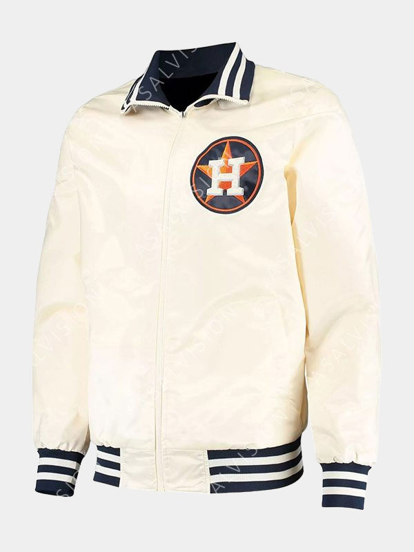 Houston Astros Star Cream Zipper Starter Jacket