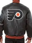 Men's Philadelphia Flyers Black Bomber Leather Jacket 