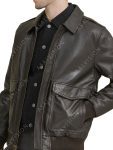 Brown Bomber Casual Leather Jacket